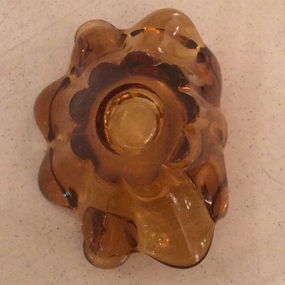 VTG CIGAR AMBER ASHTRAY HAND BLOWN GLASS - Picture 4 of 4